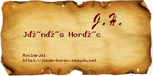 Jónás Horác névjegykártya